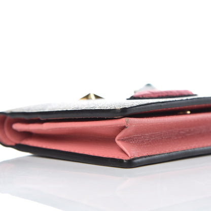 Gucci GG Supreme Monogram Face Embroidered Card Case Wallet Pink 8 of 10