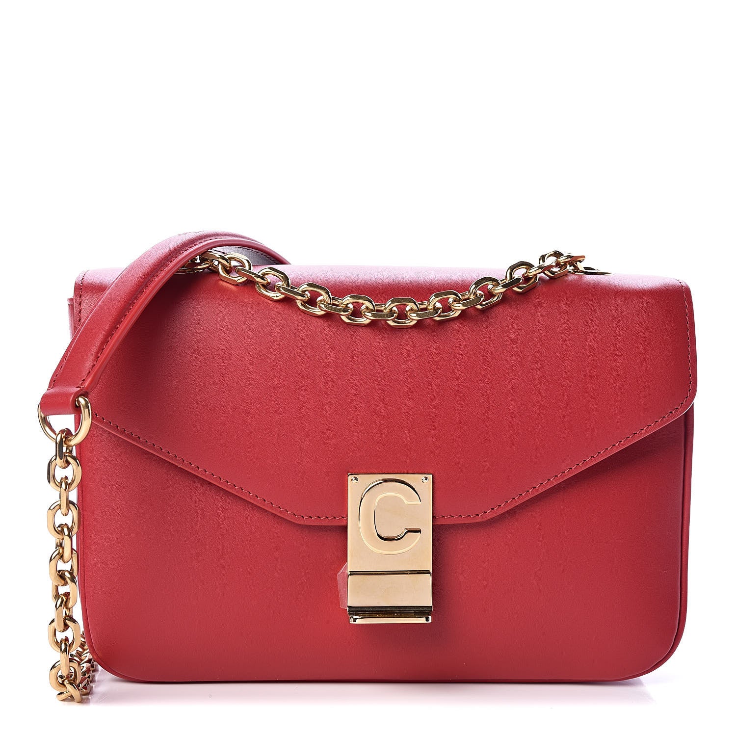 Celine Shiny Calfskin Medium C Bag Red 1 of 9