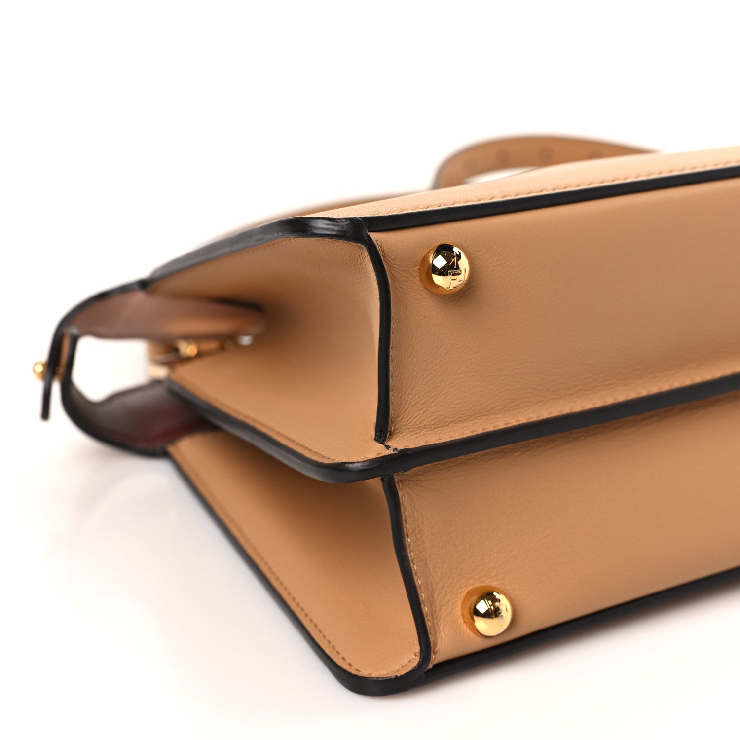 Fendi Vitello Seta Nappa Bi-Color Small Peekaboo I SEE U Satchel Miele Scuro Light Rose Ghianda 9 of 10
