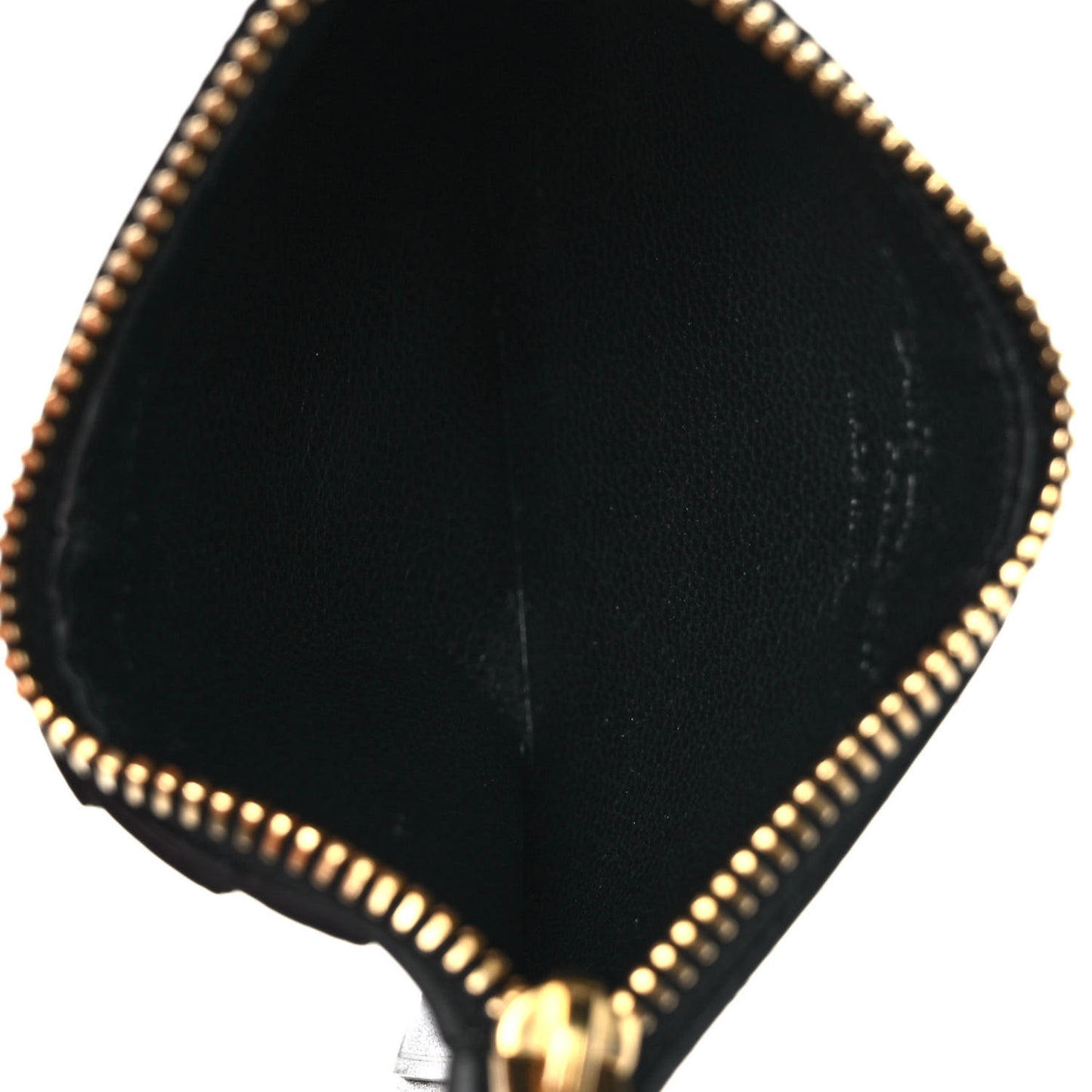 Calfskin 5 Fragments Zip Pouch Card Holder Black