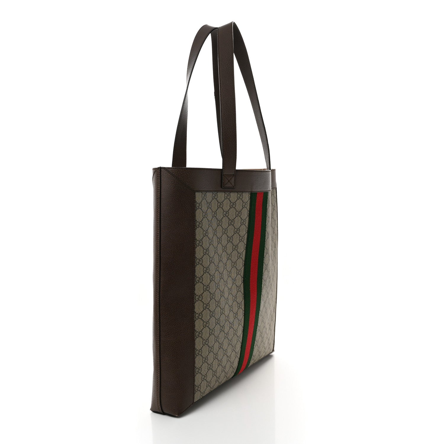 Gucci GG Supreme Monogram Web Large Ophidia Vertical Shopping Tote Brown 4 of 12