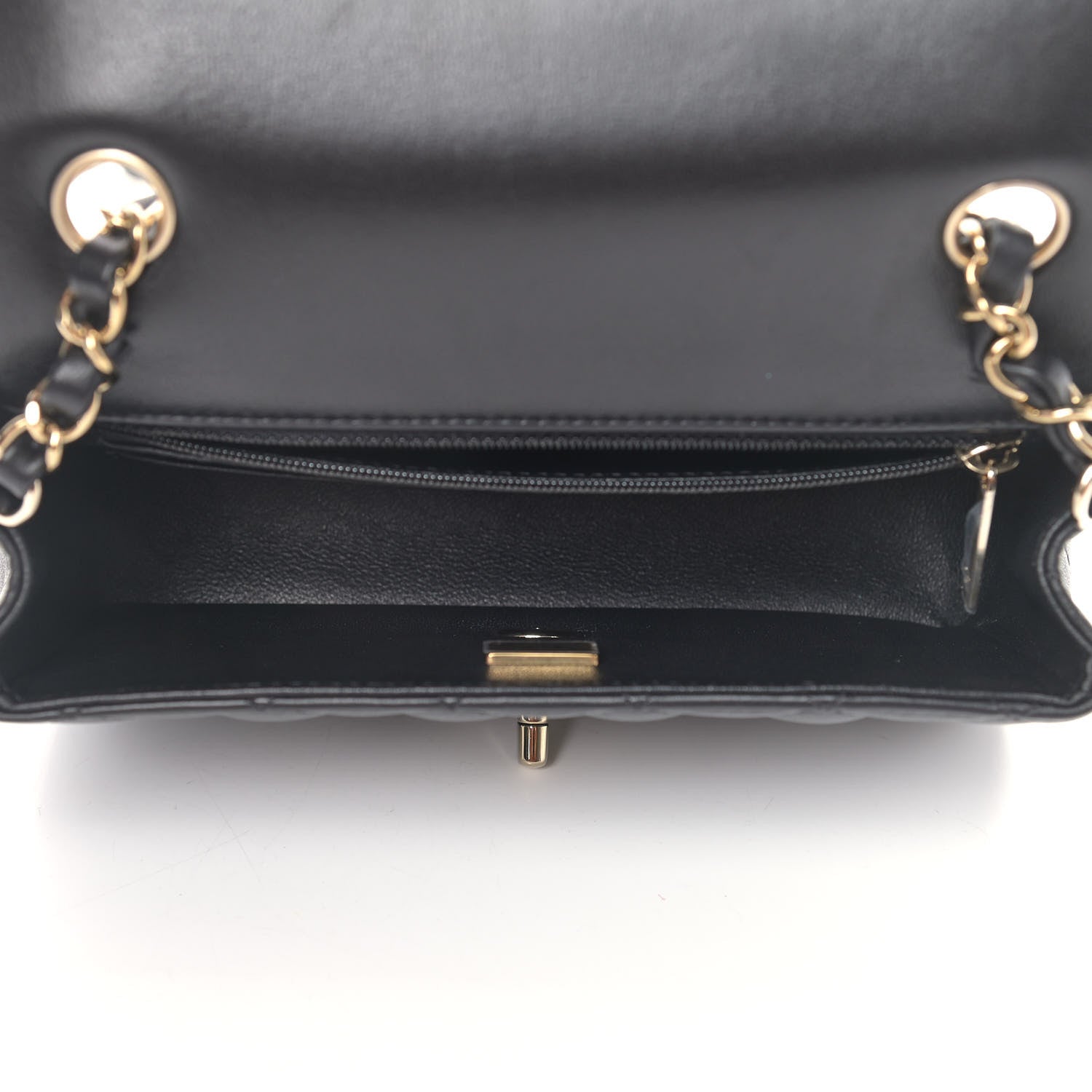 Chanel Lambskin Quilted Mini Rectangular Flap Black 5 of 12
