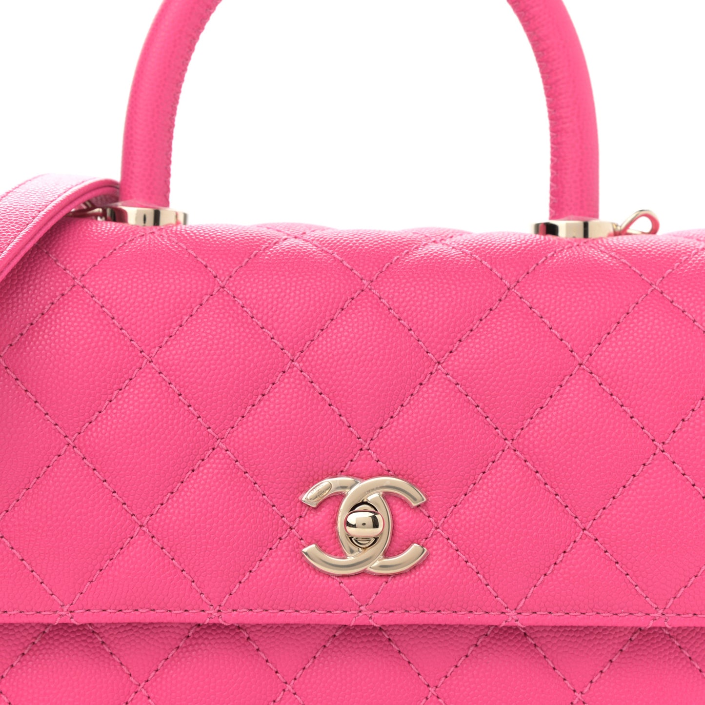 Caviar Quilted Mini Coco Handle Flap Rose