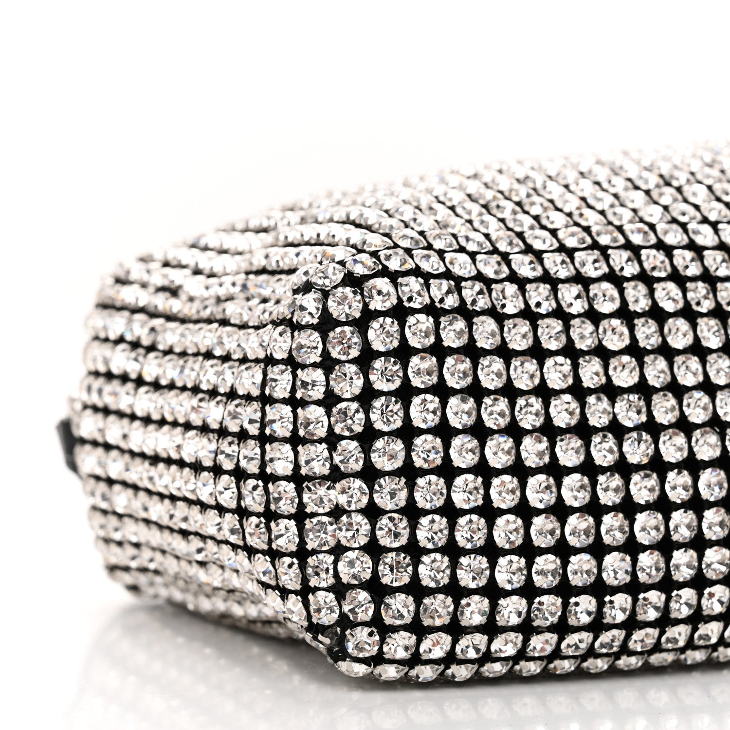 Alexander Wang Mesh Crystal Rhinestone Mini Heiress Pouch Black Silver 8 of 9