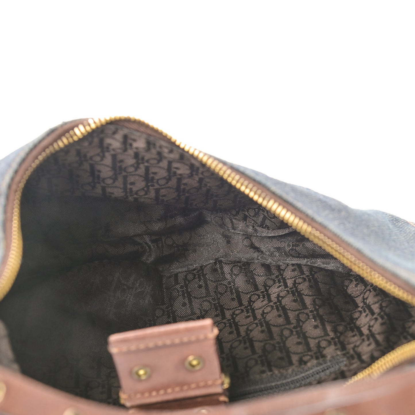 Denim Calfskin Street Chic Hobo Blue Brown
