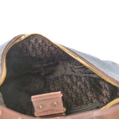 Christian Dior Denim Calfskin Street Chic Hobo Blue Brown 5 of 12