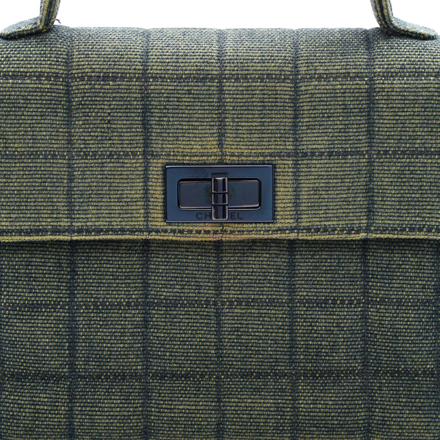 Chanel Denim Quilted Chocolate Bar Mademoiselle Top Handle Bag 8 of 8