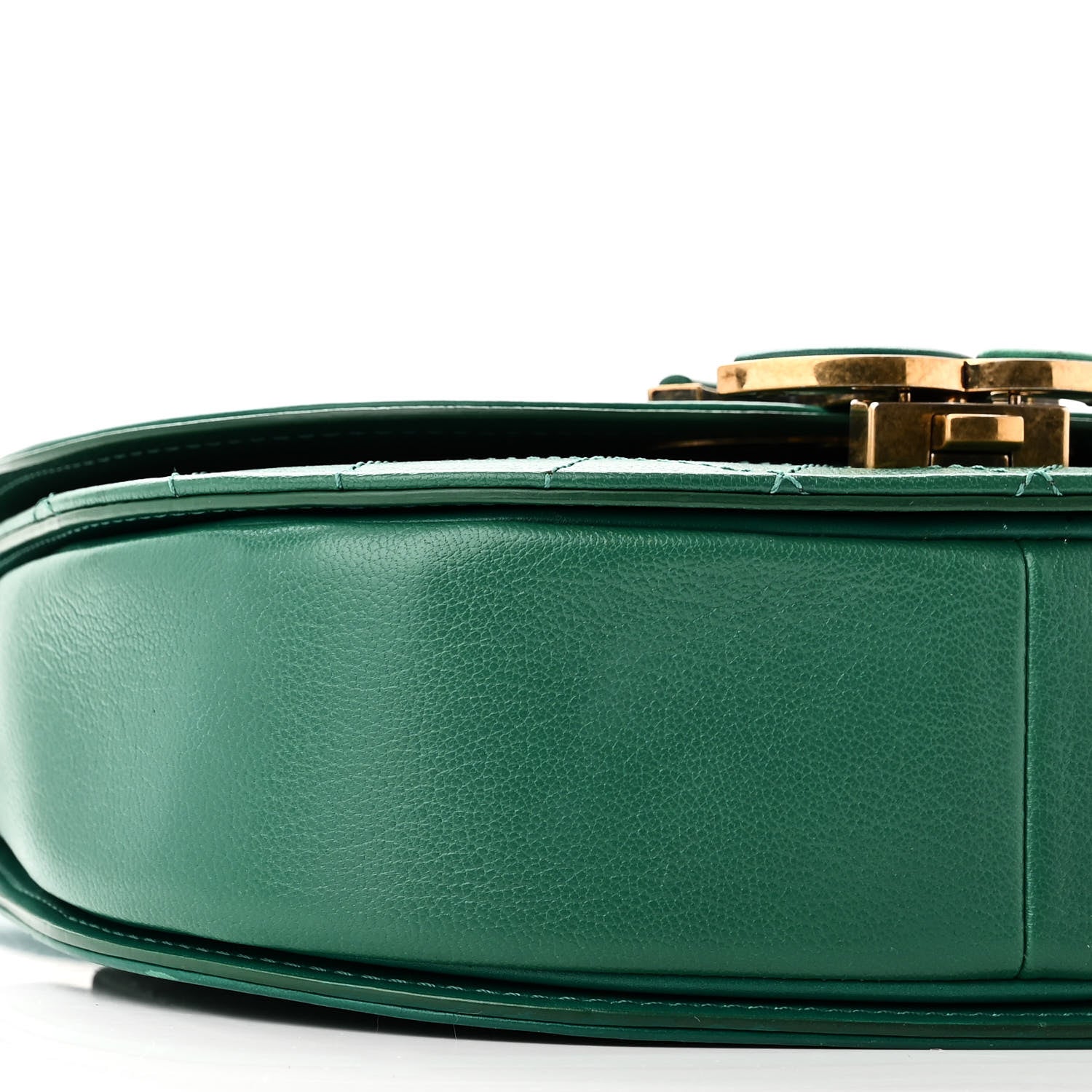 Chanel Shiny Calfskin Goatskin Quilted Small Coco Curve Messenger Flap Green 9 of 10