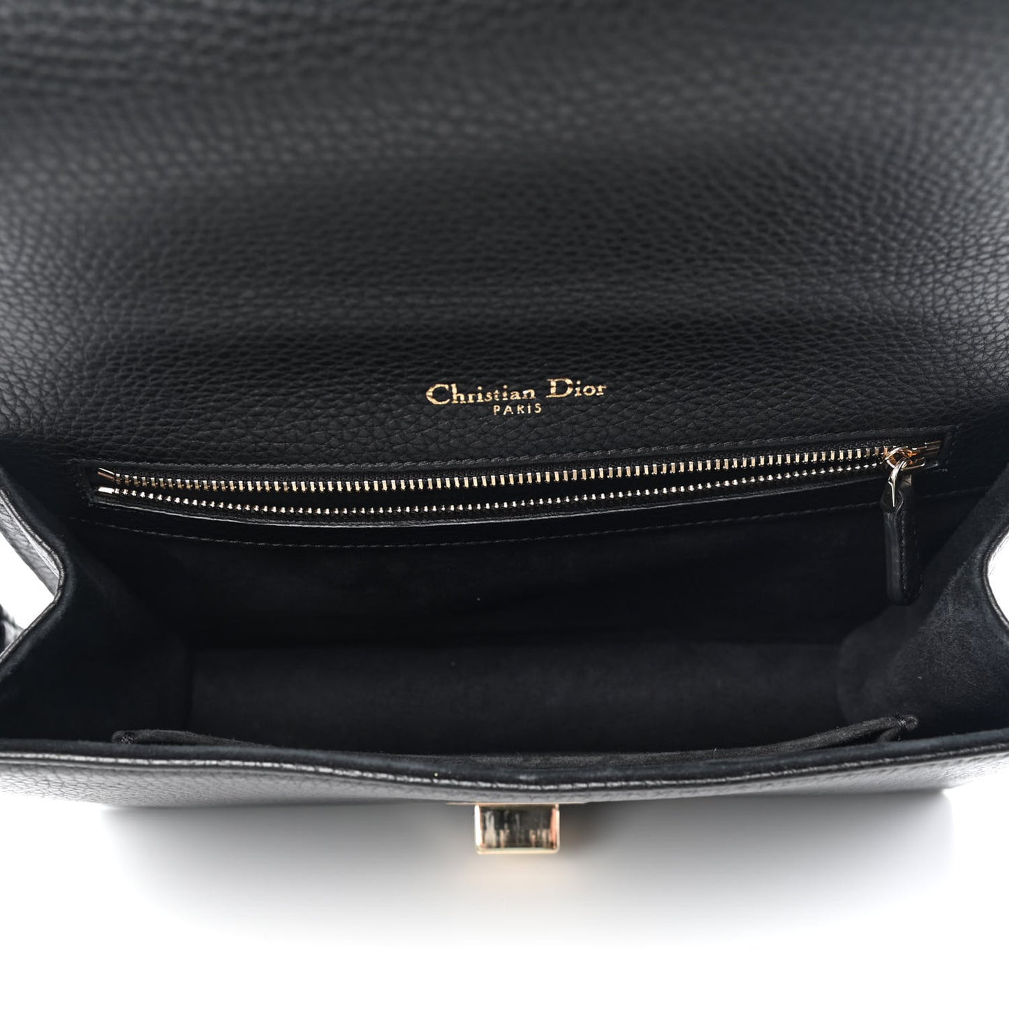 Grained Calfskin Medium Diorama Flap Bag Black