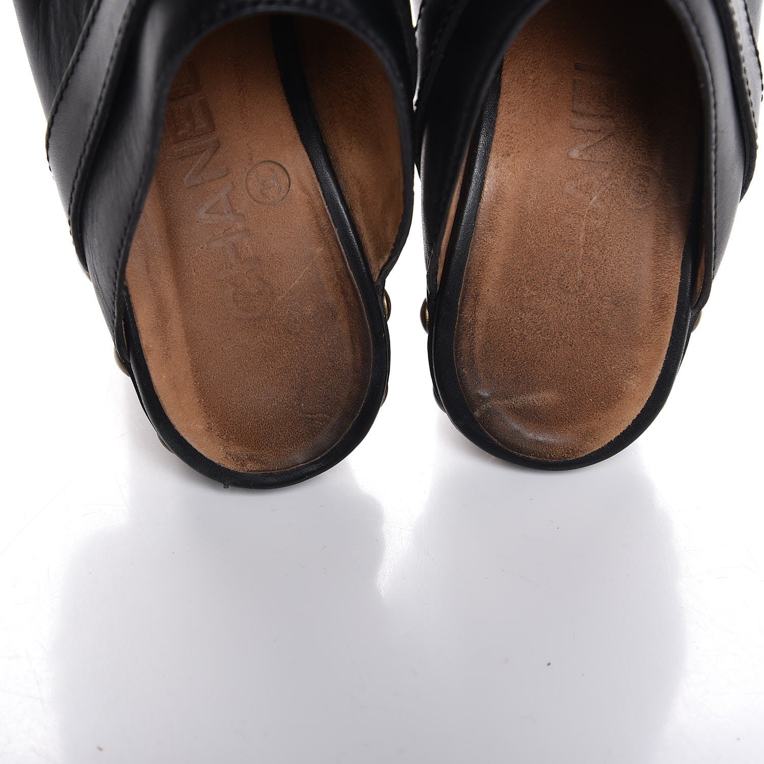 Chanel Calfskin Studded Clogs 35.5 Black 14 of 14