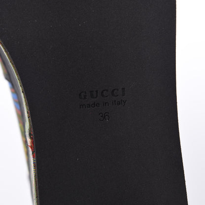 Gucci Jacquard Silk Tiger Peggy Platform Sneakers 36 Multicolor 6 of 8