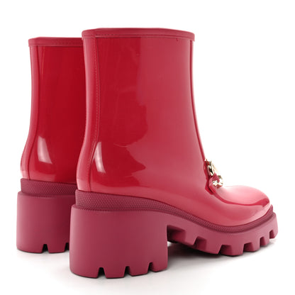 Gucci Rubber Womens Horsebit Ankle Boots 38 Petunia 4 of 11