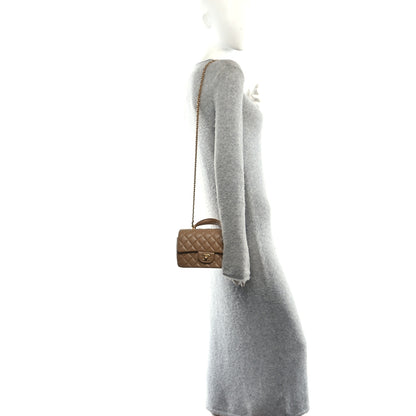 Chanel Lambskin Quilted Mini Metal Top Handle Rectangular Flap Beige 2 of 10