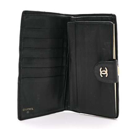 Chanel Lambskin Diamond Stitched French Wallet Black 4 of 8