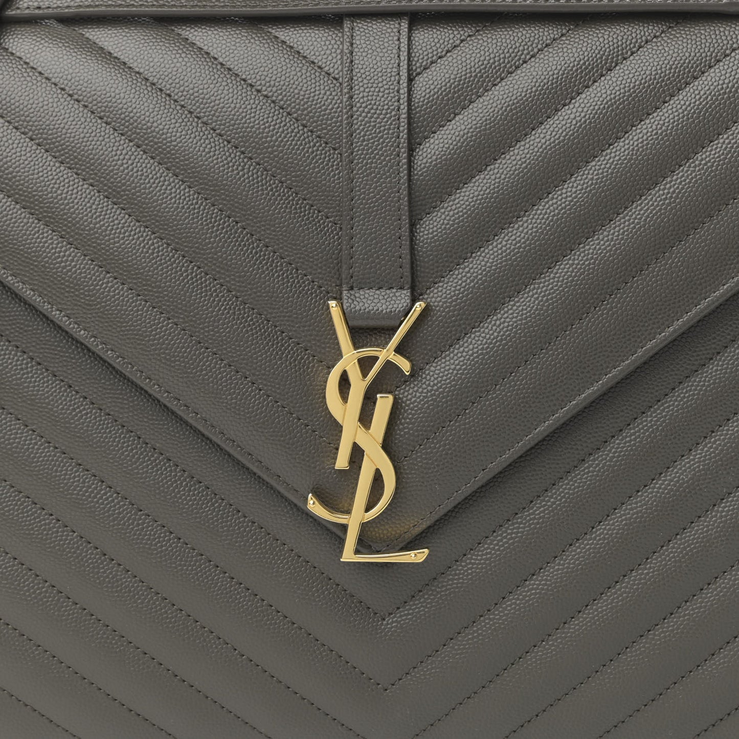 Grain De Poudre Matelasse Chevron Large Monogram Satchel Earth