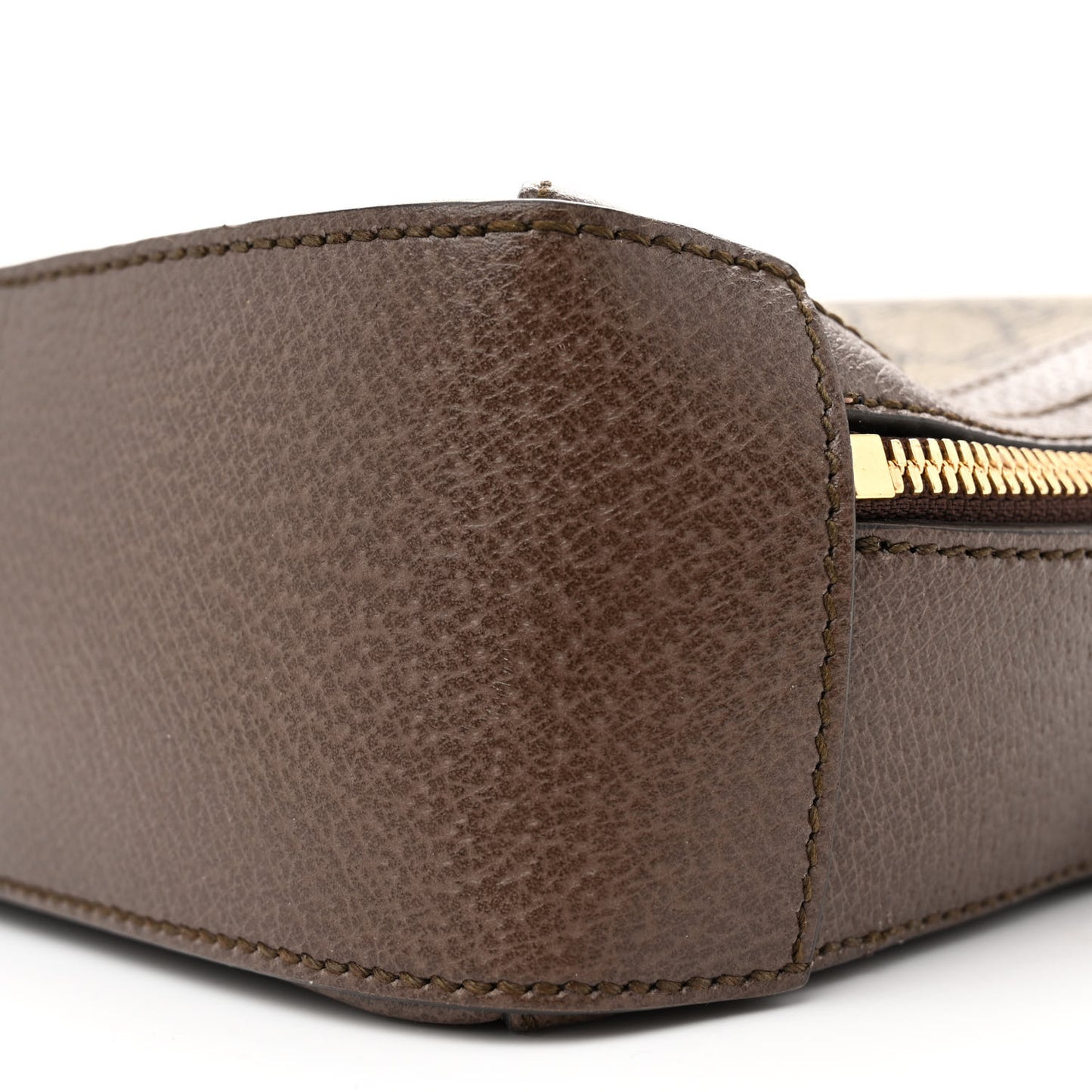 GG Supreme Monogram Web Small Ophidia Top Handle Shoulder Bag Brown