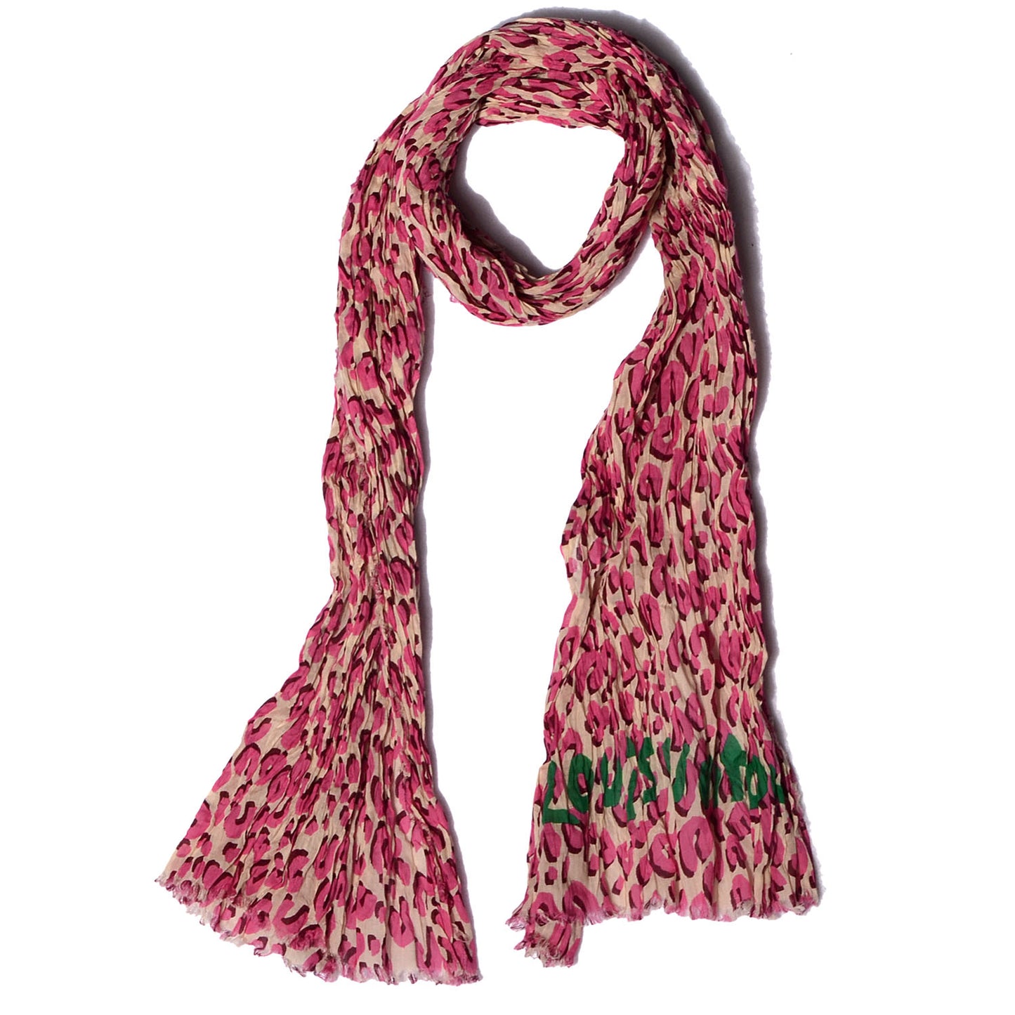 Cotton Leopard Pareo Blanc Corail