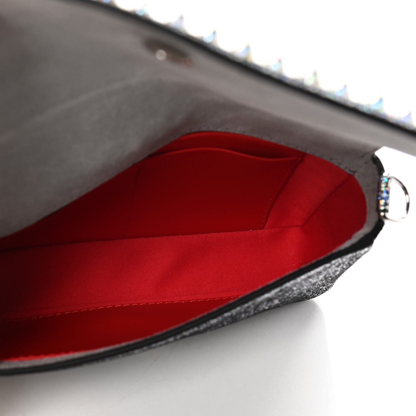 Nappa Mica PVC Glitter Spiked Zoompouch Crossbody Silver