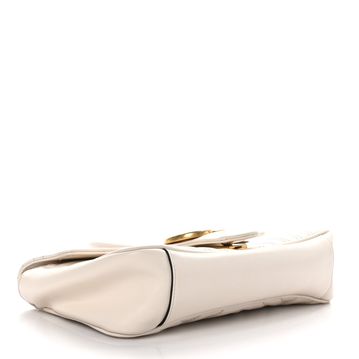 Calfskin Matelasse Small GG Marmont Shoulder Bag White