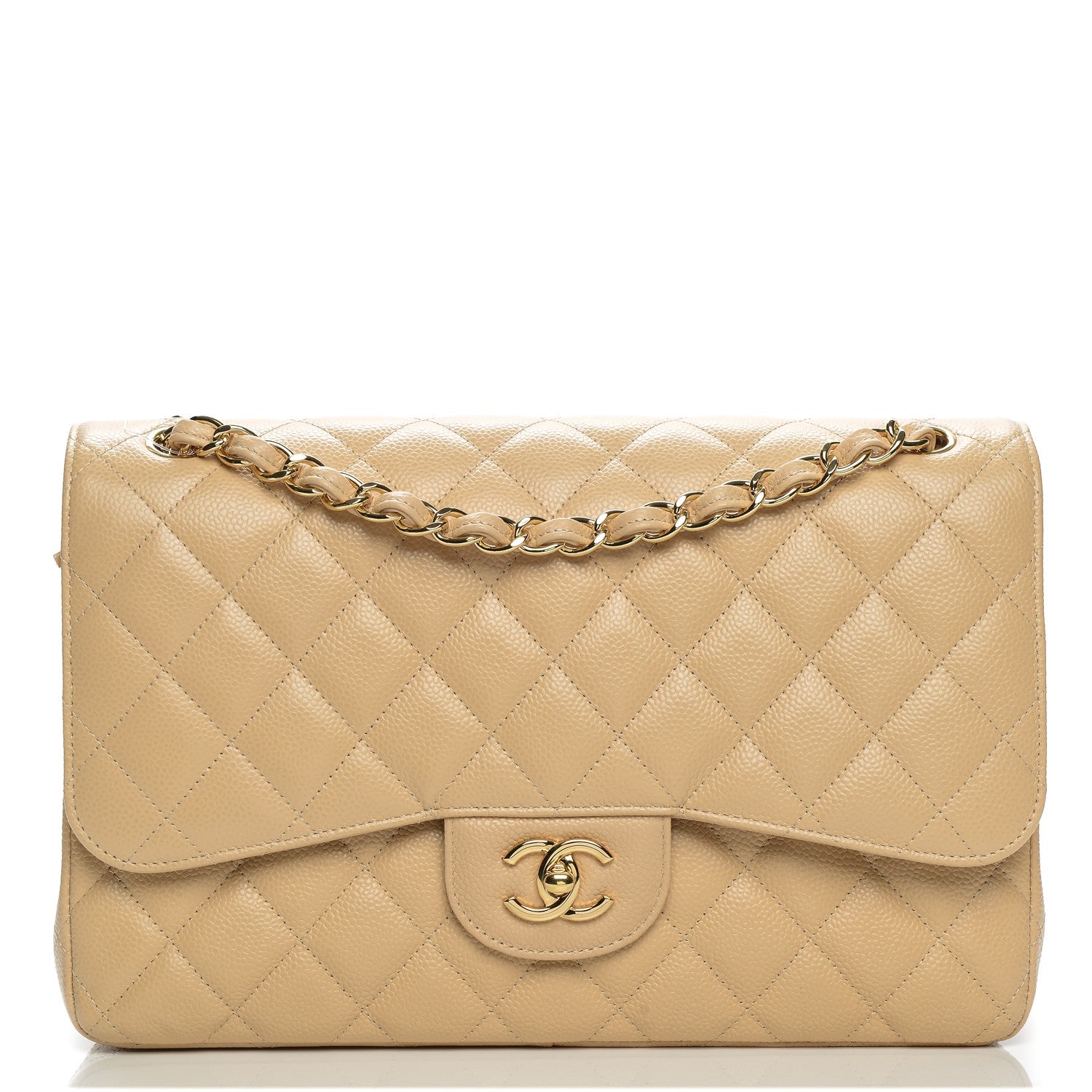 Chanel Caviar Quilted Jumbo Double Flap Beige Clair 1 of 7