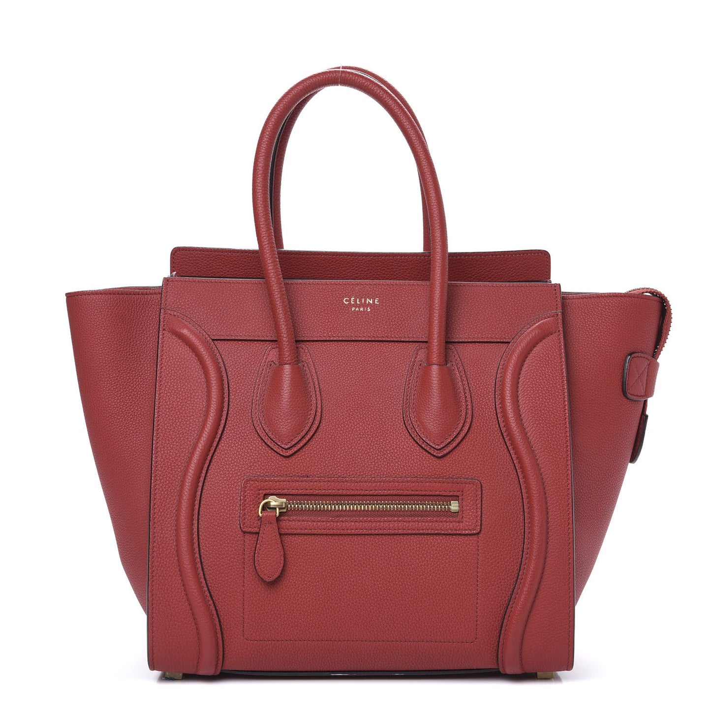 Drummed Calfskin Micro Luggage Merlot