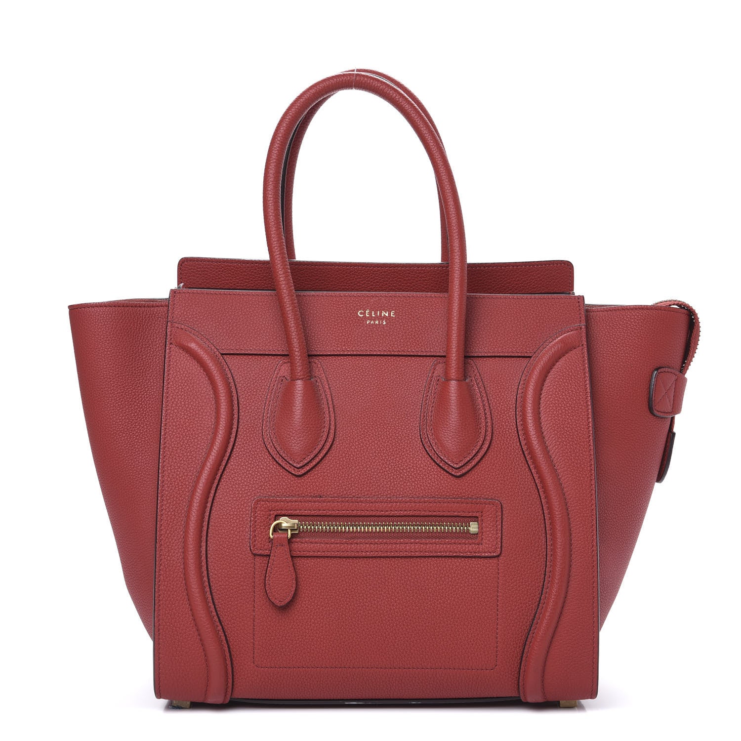 Celine Drummed Calfskin Micro Luggage Merlot 1 of 12