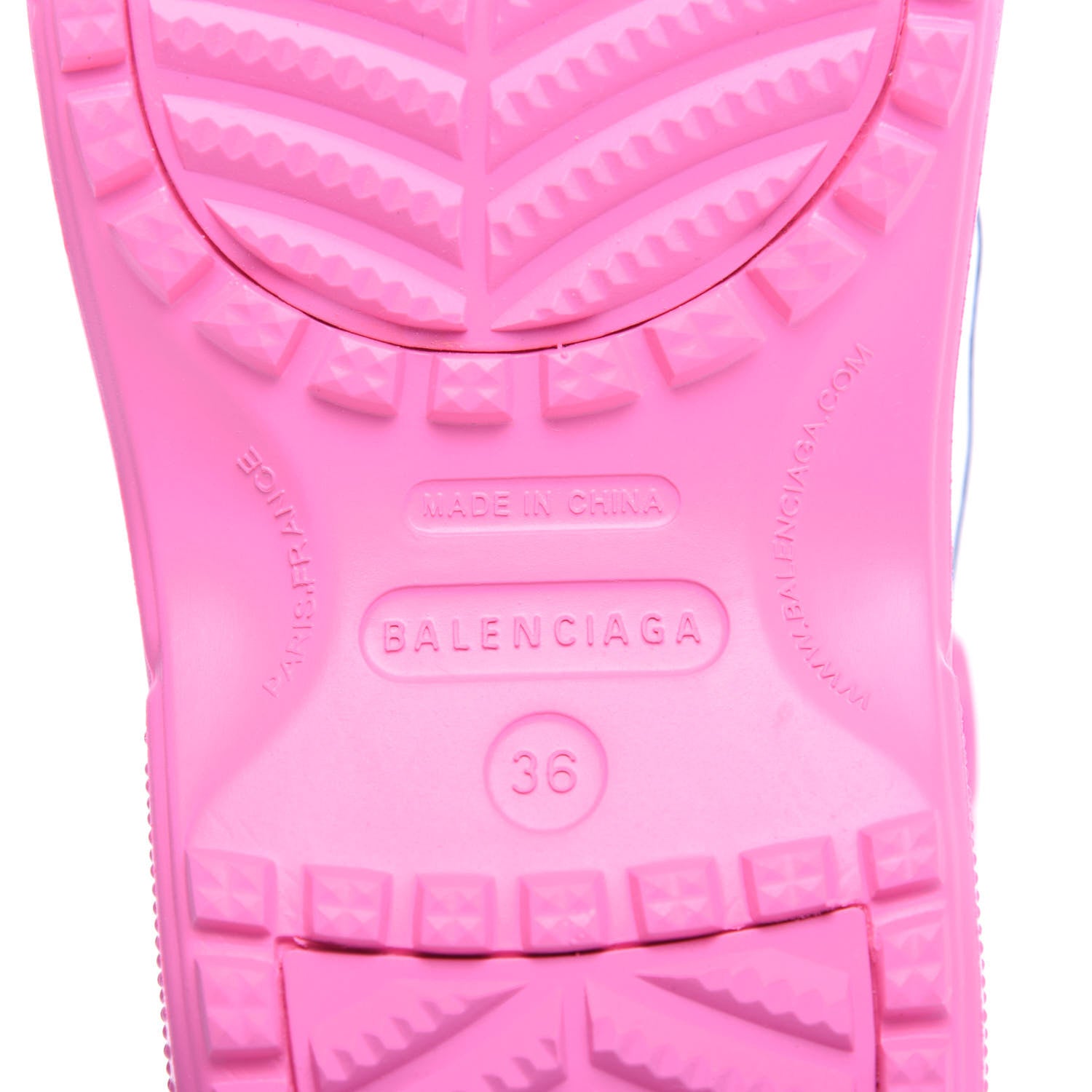 Balenciaga X CROCS Rubber Textured Womens Platform Sandals 36 Rose Bonbon 7 of 9