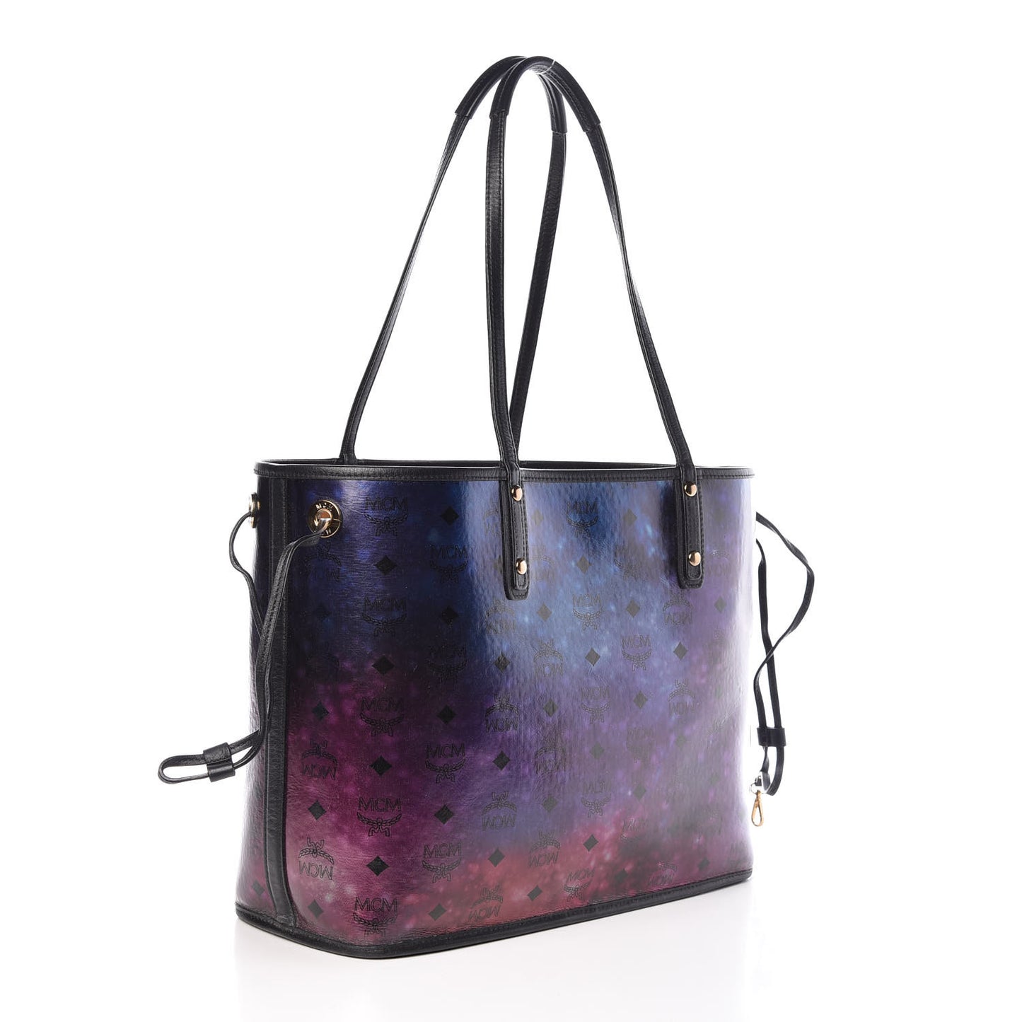 Metallic Galaxy Visetos Medium Project Reversible Shopper Tote Cognac Multicolor