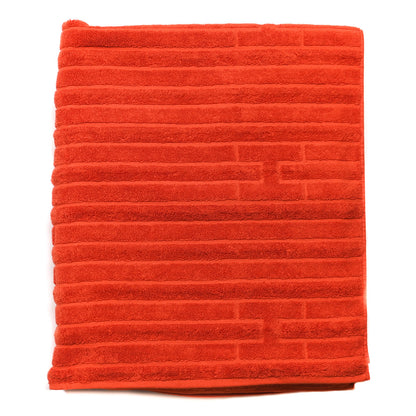 Hermes Cotton Labyrinthe Bath Towel Orange Feu 1 of 3