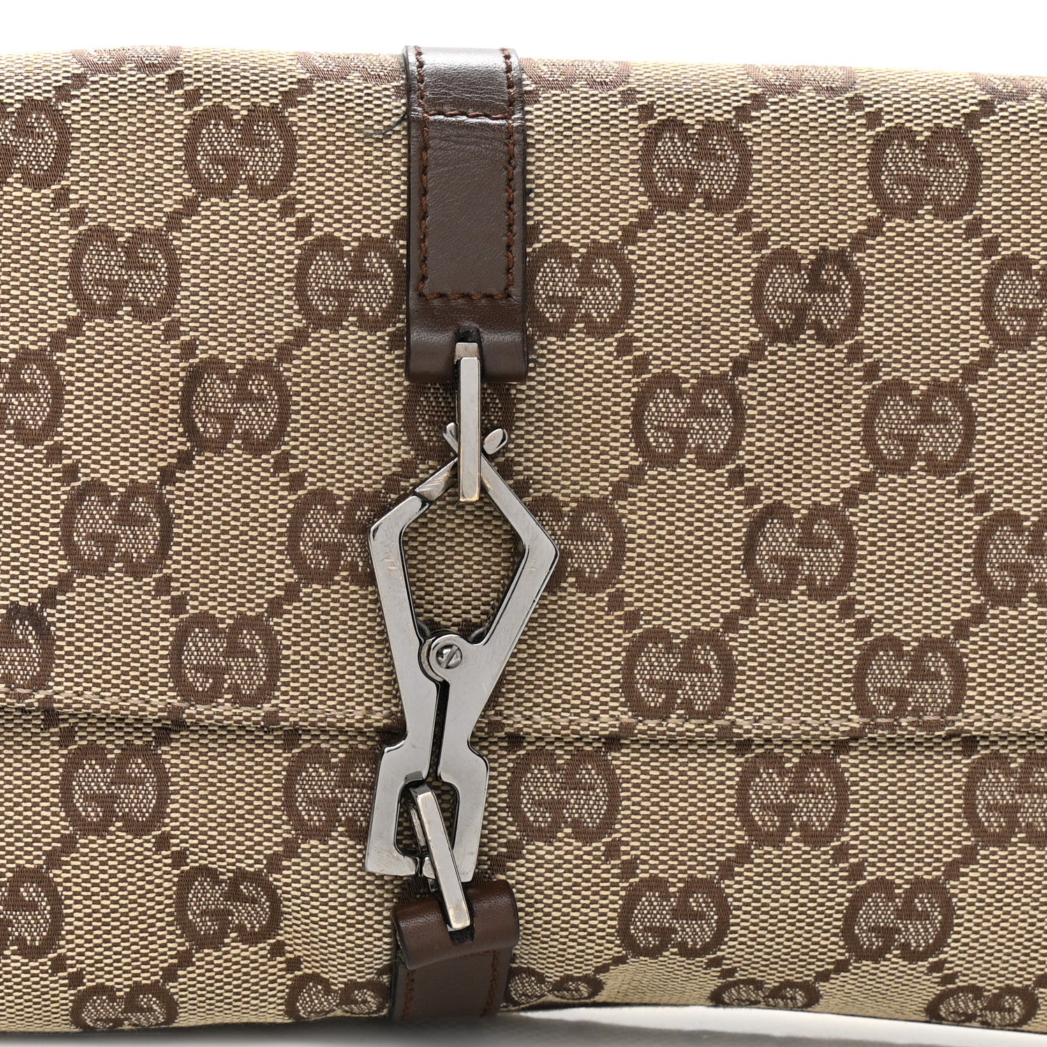 Gucci Monogram Flap Shoulder Bag Brown 8 of 10