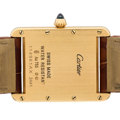 Cartier 18K Yellow Gold Alligator 26mm Tank Louis Quartz Watch Brown 4 of 4