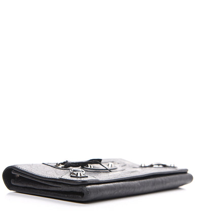 Balenciaga Agneau Classic Silver Hardware Money Wallet Black 3 of 12