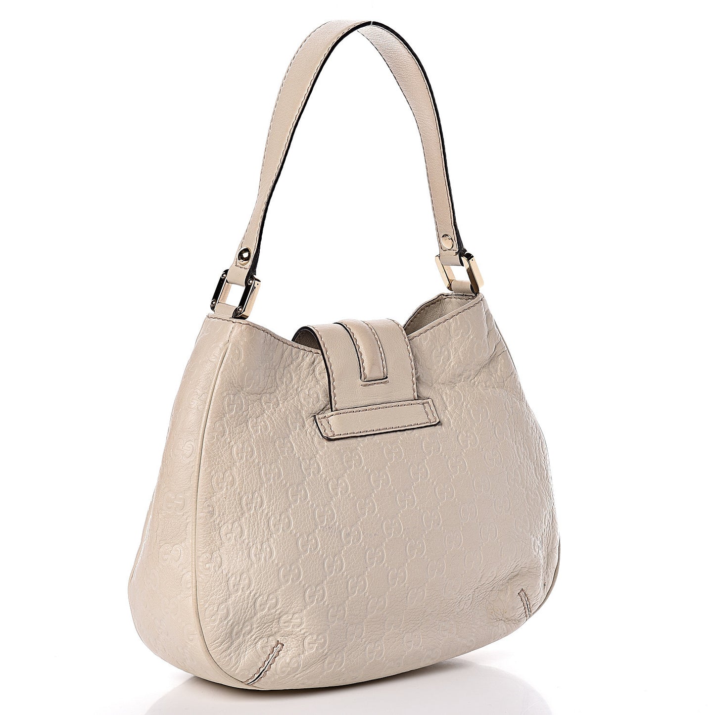 Guccissima Medium New Ladies Web Hobo White