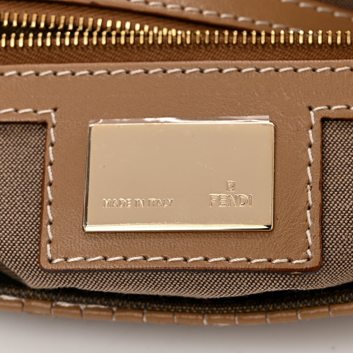 Calfskin Woven Baguette Cammelo Beige