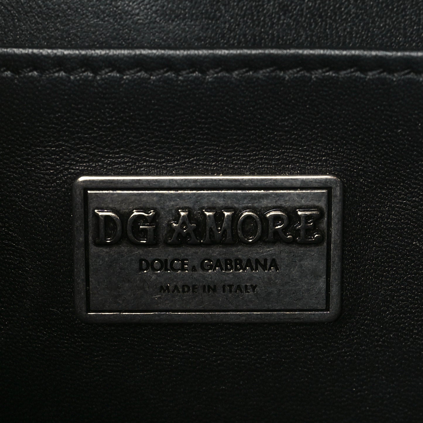 Polished Calfskin Small DG Amore Envelope Bag Black