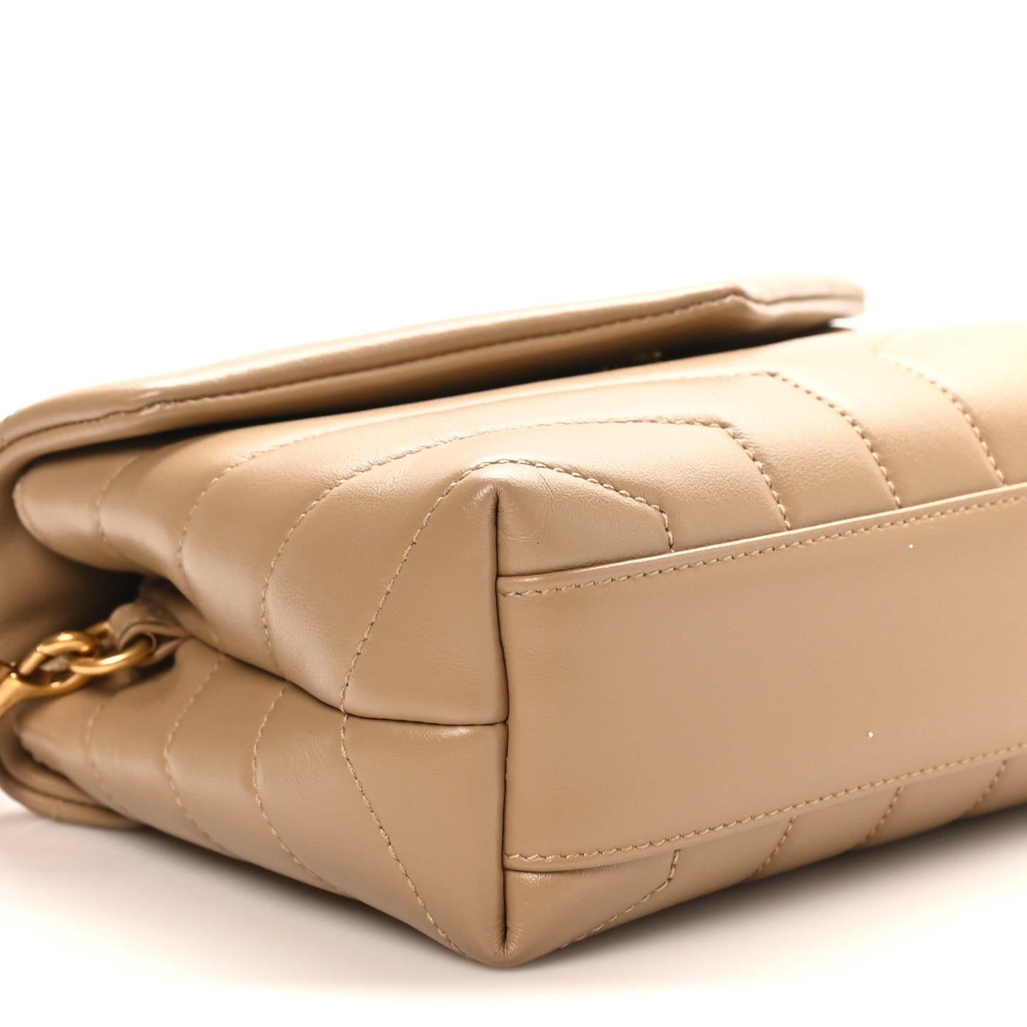 Calfskin Y Quilted Monogram Toy Loulou Crossbody Bag Dark Latte