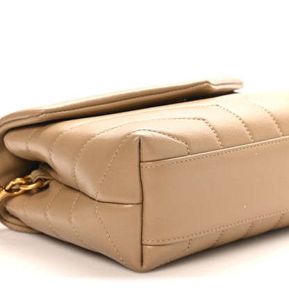 Saint Laurent Calfskin Y Quilted Monogram Toy Loulou Crossbody Bag Dark Latte 9 of 12