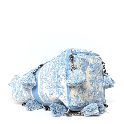 Christian Dior Canvas Reverse Embroidered Toile De Jouy D-Bubble Bucket Bag Blue 4 of 9