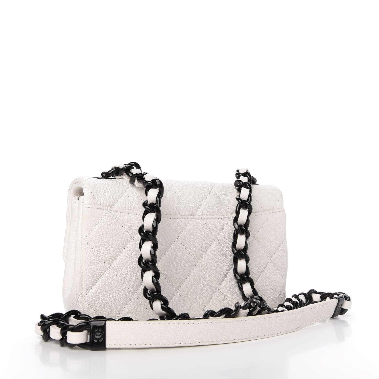 Chanel Caviar Quilted My Everything Small Flap White Black 3 of 11
