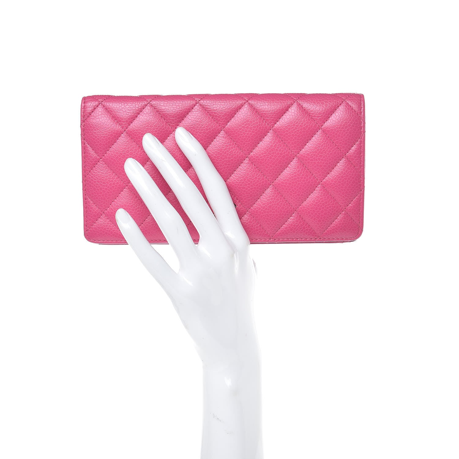 Chanel Caviar Quilted Yen Wallet Pink 2 of 6