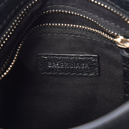 Balenciaga Agneau Classic Silver Hardware Mini City Logo Strap Black White 8 of 9