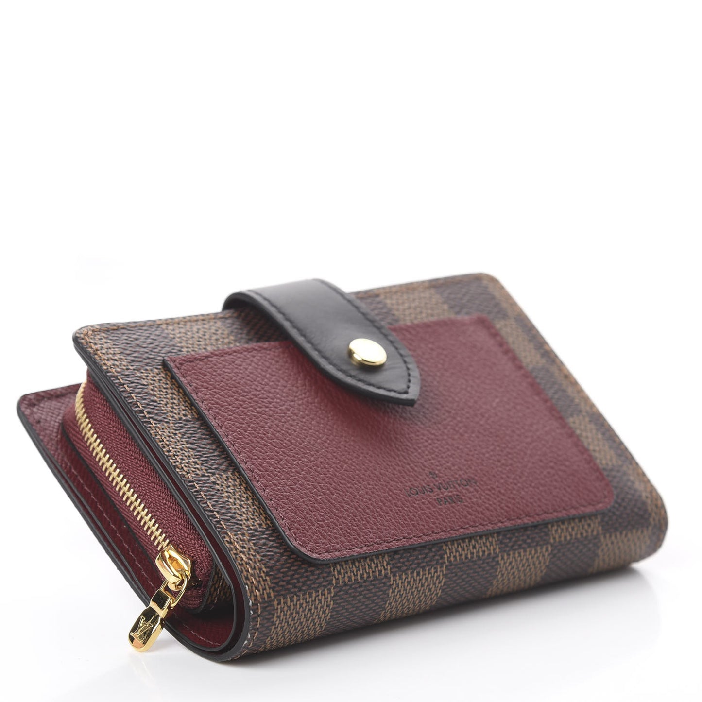 Damier Ebene Juliette Wallet Bordeaux Black