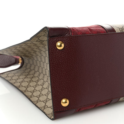 Gucci Monogram GG Mignon Textured Dollar Calfskin GG Supreme Monogram Quilted Mini GG Large Tote Bag Burgundy Beige Ebony 9 of 11