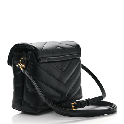 Saint Laurent Calfskin Y Quilted Monogram Toy Loulou Crossbody Bag Black 3 of 9