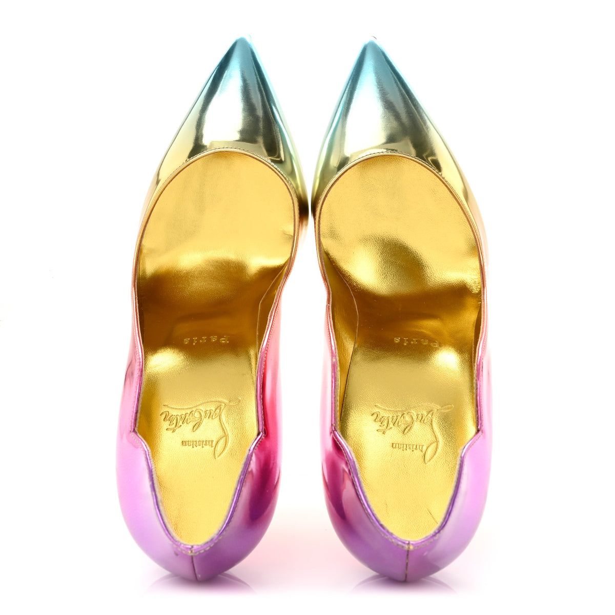 Christian Louboutin Specchio Boreal Hot Chick 100 Pumps 39.5 Multicolor Gold 2 of 9
