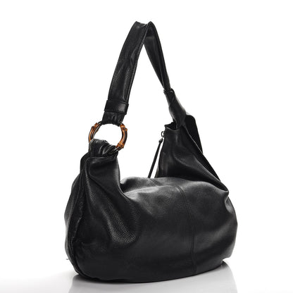 Gucci Pebbled Calfskin Medium Jungle Hobo Black 3 of 8