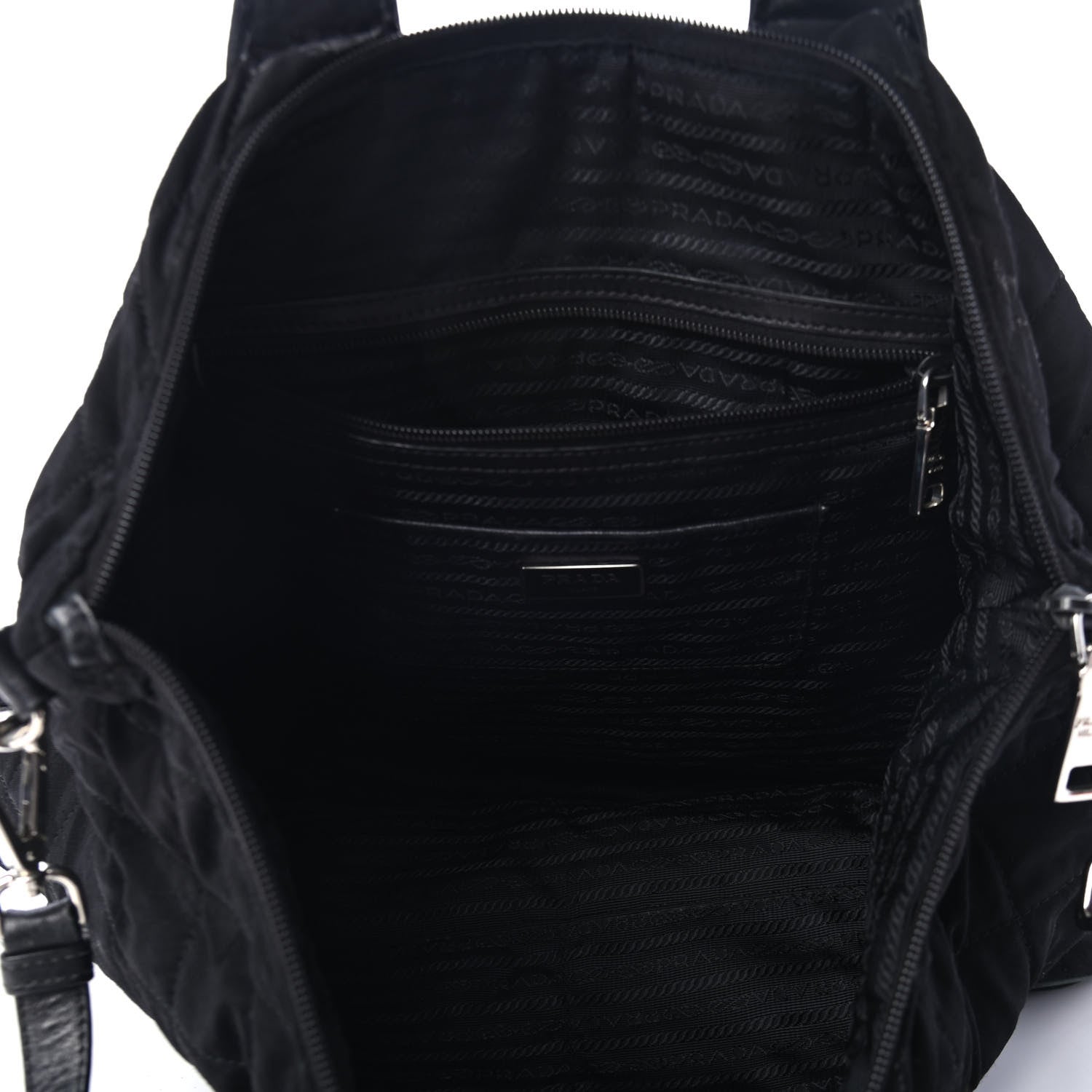 Prada Tessuto Nylon Quilted Shopping Tote Black 4 of 5