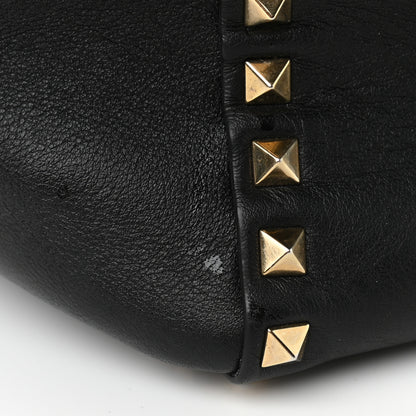 Valentino Garavani Vitello Rockstud Double Handle Tote Black 10 of 10