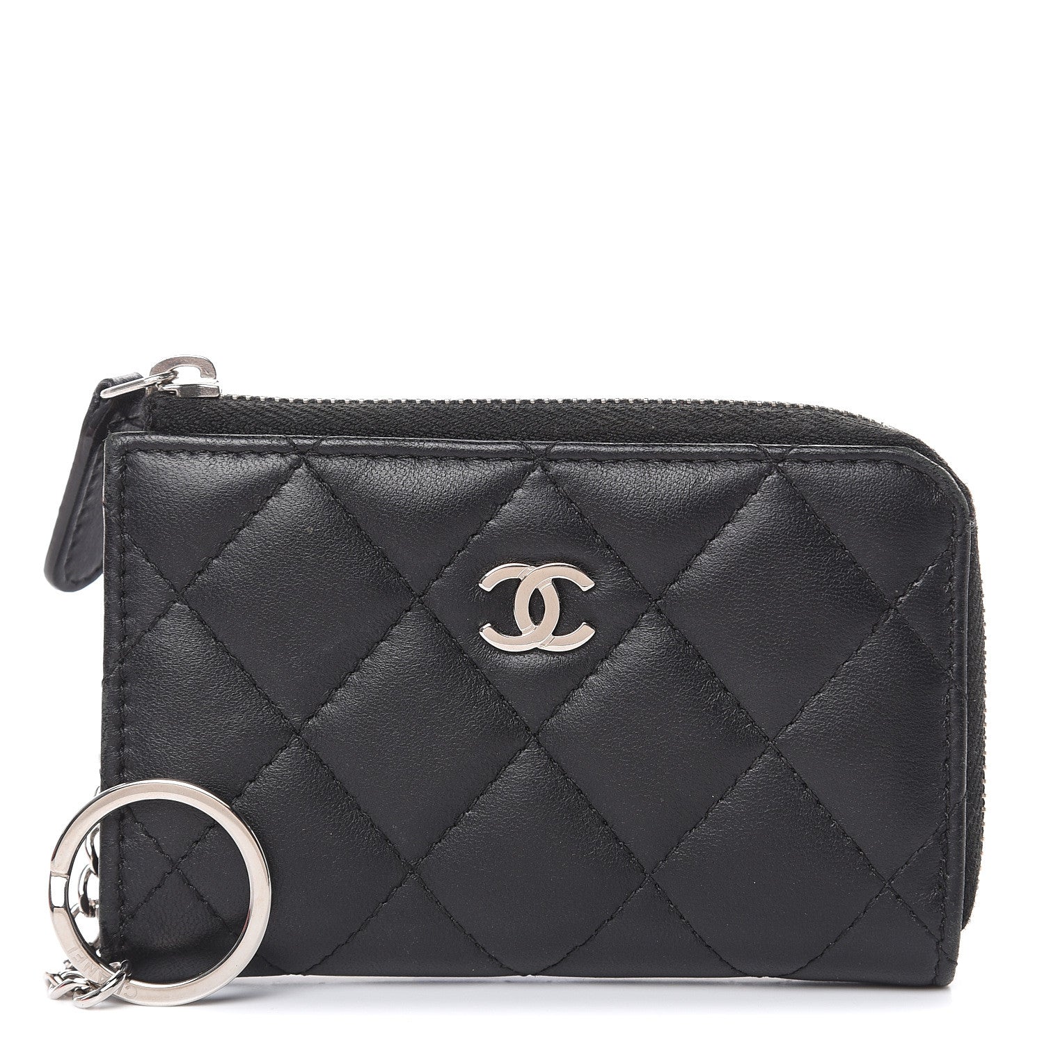 Chanel Lambskin Quilted Key Holder Case Black 1 of 12