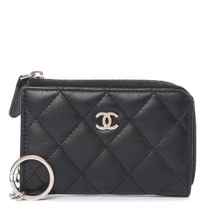 Chanel Lambskin Quilted Key Holder Case Black 1 of 12